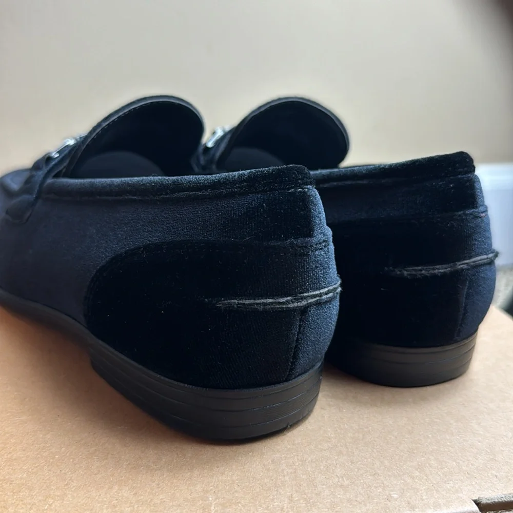 Steve Madden Black Velvet Bit Loafers - Picture 15 of 16